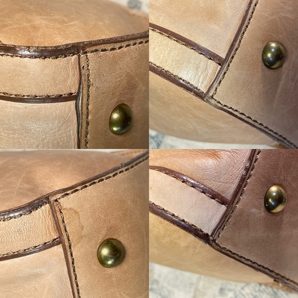 Fossil Reissue Bag Vintage Leather Weekender Satchel Key Charm - Picture 10 of 15